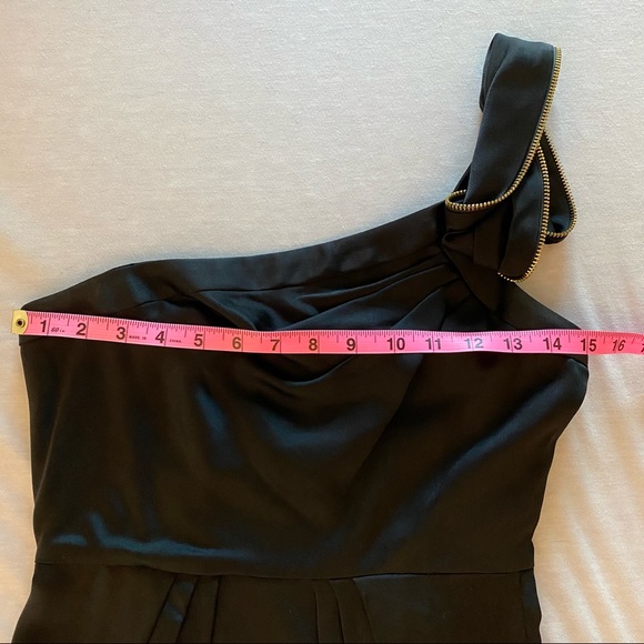 BCBGMaxAzria | Zippered One Shoulder Mini Dress - Black | Size 2 - Picture 11 of 15